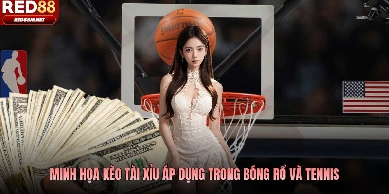 Minh họa kèo tài xỉu áp dụng trong bóng rổ và tennis